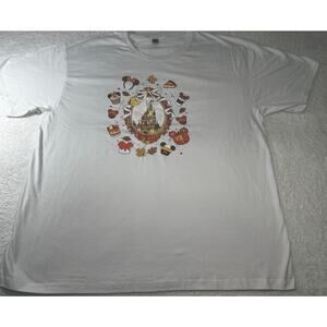 Mickey Minnie Fall Snacks Castle Disney Shirt Size XL White
